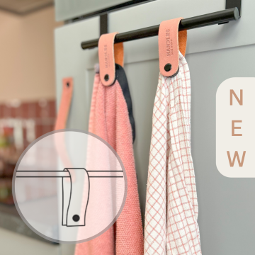 Leren magneet lus - rond | over stang