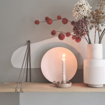 Leren split-plankdragers Taupe + Eiken wandplank